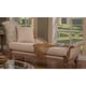 Luxury Chenille Chaise Lounge Carved Wood Benetti's Milerige Classic Traditional