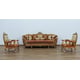 Luxury Red & Gold Wood Trim SAINT GERMAIN Sofa Set 3 Pcs EUROPEAN FURNITURE Classic