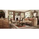 Homey Design HD-1601 Lavish Old World Gold Mixed Fabric Living Room Sofa Loveseat and Chair Set 3Pcs