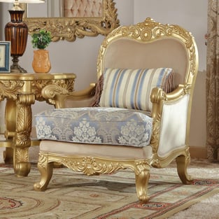 Gold Finish, Metallic Homey Design  HD-2666-SSET3 Living Room interior