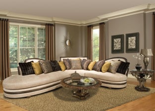 Living Room  Beige, Dark Brown, Cream Homey Design  image