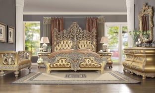 Bedroom  Rich Gold, Gold Finish Homey Design  photo