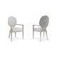 Frame in Soft Radiance & Upholstered Seat Armchair Set 2 Pcs LILLIAN by Caracole 