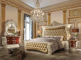 Bedroom  Antique White, Rich Gold Homey Design  image