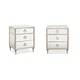 Carrara Marble Top & Mirrored Panels Nightstands Set 2Pcs FONTAINEBLEAU by Caracole 