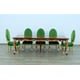 Luxury Rosewood & Emerald LUXOR Dining Table Set 9 Pcs EUROPEAN FURNITURE