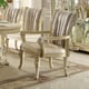 Luxury Cream Pearl Wood Arm Chair Set 2Pcs Traditional Homey Design HD-5800 