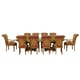 Valentina Brown Oval Dining Set 11Pcs w/ Gold Red Chairs EUROPEAN FURNITURE