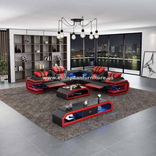 Living Room  Red, Black European Furniture photo