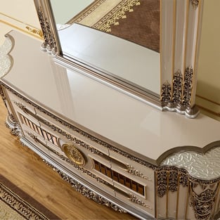 Dining Room  Beige, Gold Homey Design  photo