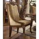 Antique Gold & Perfect Brown Side Chair Set 2Pcs Traditional Homey Design HD-8011 