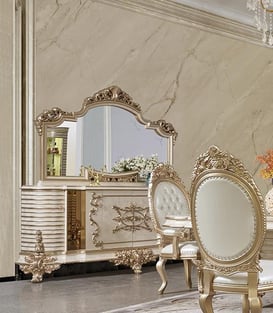 Dining Room  White, Gold Homey Design  image