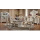 Antiqued White & Gold Brush Highlights Dining Set 7Pcs Traditional Homey Design HD-1806