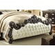 Homey Design HD-1208 Classic Royal White Dark Brown Finish Tuft Queen Bed