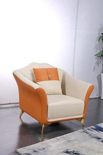 Off-White, Orange European Furniture EF-29050-S-Set-3 Living Room interior