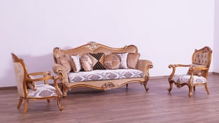 Buy Gold, Sand, Black European Furniture Living Room 