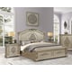 Metallic beige finished Queen Bedroom Set 3Pcs Transitional Cosmos Furniture Alicia