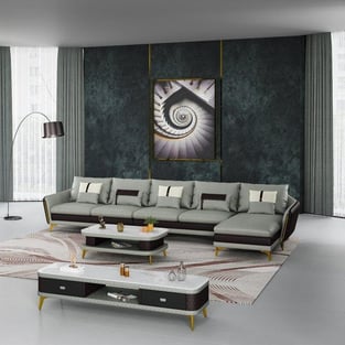 Living Room  Gray, Chocolate European Furniture image