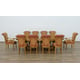 Valentina Brown Oval Dining Set 11Pcs w/ Gold Red Chairs EUROPEAN FURNITURE