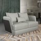 Grey-Chocolate Italian Leather Sofa Set 2Pcs GLAMOUR EUROPEAN FURNITURE 