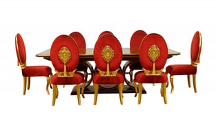 Dining Room  Gold, Red European Furniture photo