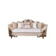 Luxury Beige & Gold Wood Trim ROSABELLA Sofa Set 2 Pcs EUROPEAN FURNITURE Classic
