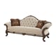 Luxury Chenille Dark Wood Sofa Set 2Pcs Rosella Benetti’s Classic Traditional