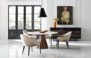 Dining Room  Beige, Dark Walnut, Marble Caracole image