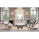 Luxury Black & Silver Wood Trim ROSABELLA Sofa Set 2Pcs EUROPEAN FURNITURE Classic