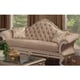 Luxury Chenille Silver Carved Wood Sofa Set 2Pcs Rosella Benetti’s Traditional