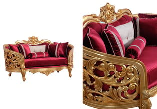 Living Room  Burgundy, Gold, Antique European Furniture image