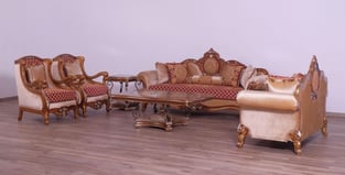 Buy Gold, Silver, Red European Furniture Living Room 