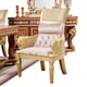 Cherry & Metallic Gold Dining Room Set 7Pcs Traditional Homey Design HD-8024 
