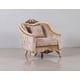 Luxury Pearl Antique Dark Gold Wood Trim ANGELICA Sofa Set 3Pcs EUROPEAN FURNITURE