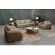 Beige & Brown Italian Leather NOIR Sofa Set 3Pcs EUROPEAN FURNITURE Contemporary