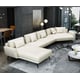 White Italian Leather Sectional Sofa LHF SANTIAGO EUROPEAN FURNITURE 