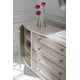 Pearly White Finish 4 Drawers in Sun-Kissed Silver Dresser CLEAR TO ME by Caracole 