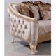 Luxury Pearl Antique Dark Gold Wood Trim ANGELICA Sofa Set 2Pcs EUROPEAN FURNITURE