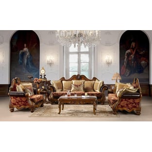 HD-481-SLC Traditional Sofa Set in Burgundy Fabric by Homey Design