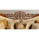 Golden Tan Chenille Sofa Carved Wood Traditional Homey Design HD-369