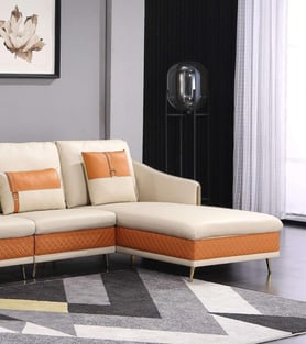 Buy Off-White, Orange European Furniture Living Room 