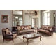 Cherry finish Wood Pattern Fabric Sofa Traditional Cosmos Furniture Anne