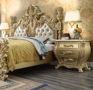 Order Antique, Gold Finish, Metallic Homey Design  HD-CK1801-2PC Bedroom now