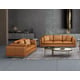 Cognac Italian Leather Sofa Set 2Pcs Contemporary PICASSO EUROPEAN FURNITURE