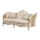 Luxury Champagne Chenille Sofa Set 2Pcs Wood Trim BELLA Benetti's Classic