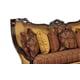 Luxury Chenille Dark Brown Wood Luxury Sofa Set 2 Pcs Benetti's Firenza Classic
