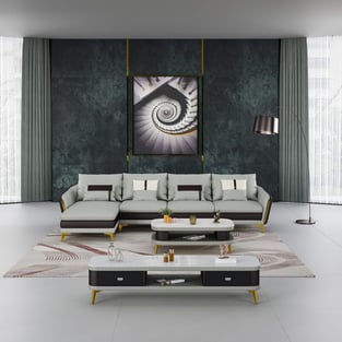 Living Room  Gray, Chocolate European Furniture image