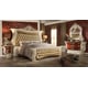 Antique Ivory & Metallic Gold King Bedroom Set 5 Pcs Traditional Homey Design HD-8019 SPECIAL ORDER